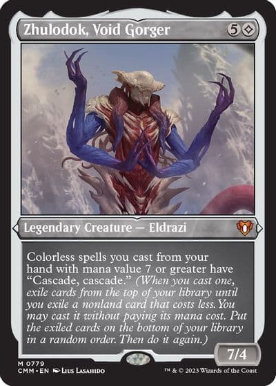 Zhulodok Void Gorger Display Commander Foil Etched Thick Stock Commander Masters Magic card