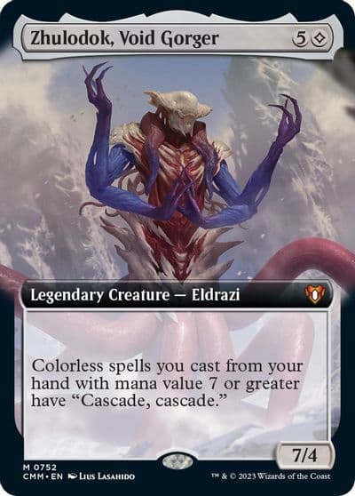 Zhulodok Void Gorger Extended Art Commander Masters Magic card
