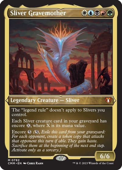 Sliver Gravemother Display Commander Foil Etched Thick Stock Commander Masters Magic card