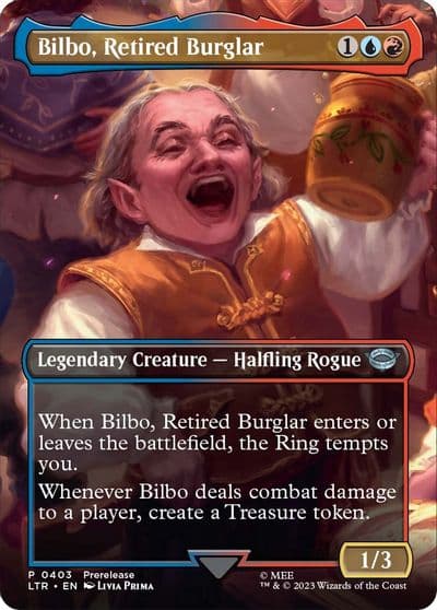 Bilbo Retired Burglar Borderless Universes Beyond: The Lord of the Rings: Tales of Middle-earth Magic card