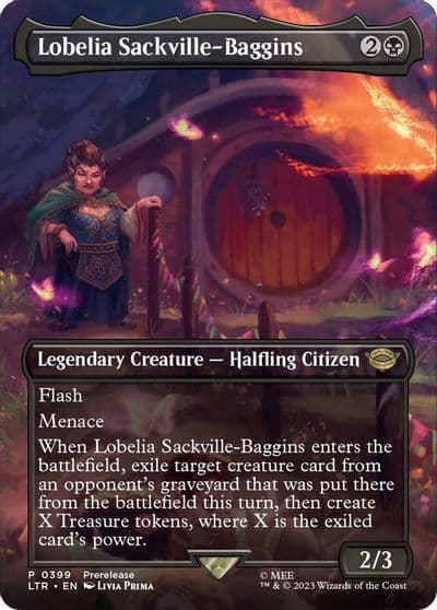 Lobelia Sackville Baggins Borderless Universes Beyond: The Lord of the Rings: Tales of Middle-earth Magic card
