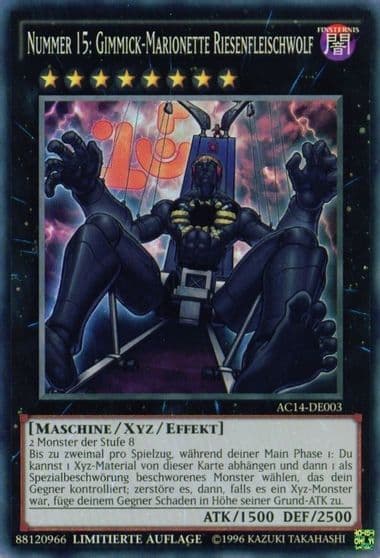 Number 15 Gimmick Puppet Giant Grinder German Nummer 15 Gimmick Marionette Riesenfleischwolf Advent Calendar 2014 (Adventskalender ZEXAL-Edition) Yu-Gi-Oh! card