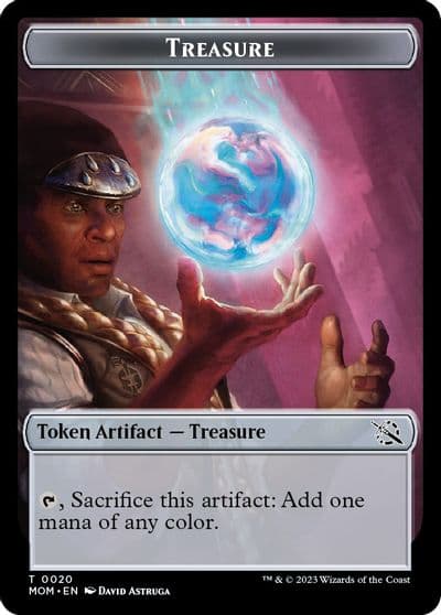 Treasure 0020 Emblem Teferi Akosa of Zhalfir Double Sided Token March of the Machine Magic card