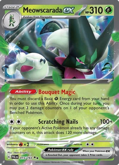 Meowscarada ex SV02: Paldea Evolved Pokemon card