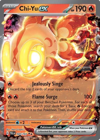 Chi-Yu ex SV02: Paldea Evolved Pokemon card