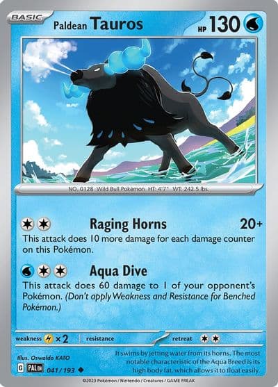 Paldean Tauros SV02: Paldea Evolved Pokemon card