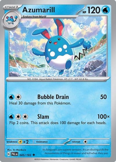 Azumarill SV02: Paldea Evolved Pokemon card