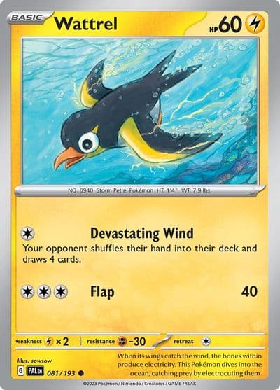 Wattrel SV02: Paldea Evolved Pokemon card