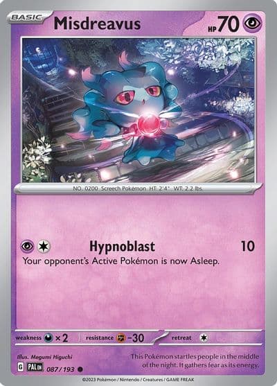 Misdreavus SV02: Paldea Evolved Pokemon card