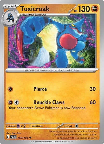 Toxicroak SV02: Paldea Evolved Pokemon card