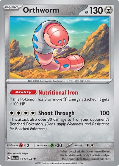 Orthworm SV02: Paldea Evolved Pokemon card