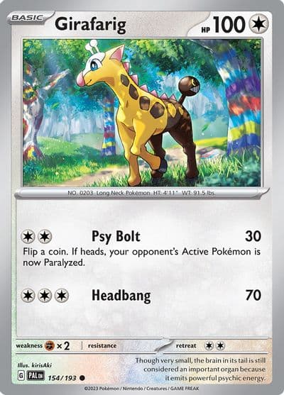 Girafarig SV02: Paldea Evolved Pokemon card