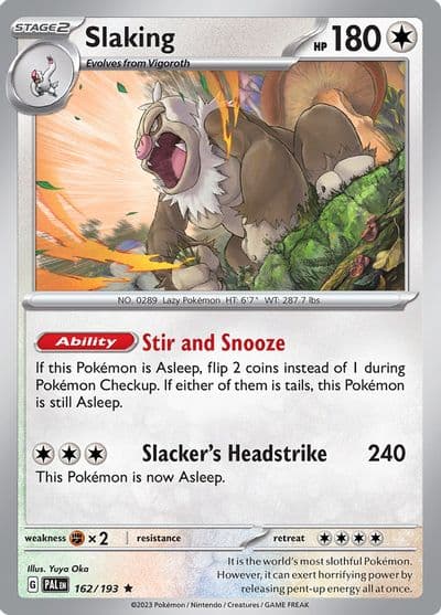 Slaking SV02: Paldea Evolved Pokemon card