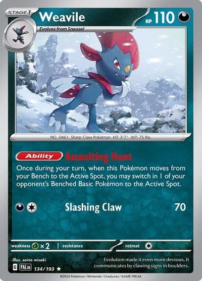 Weavile SV02: Paldea Evolved Pokemon card