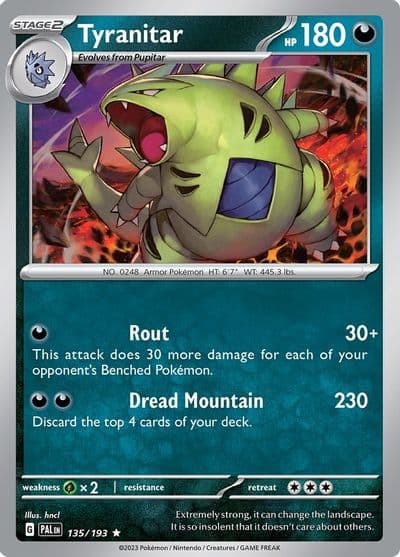 Tyranitar SV02: Paldea Evolved Pokemon card