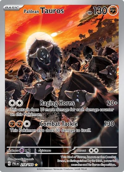 Paldean Tauros SV02: Paldea Evolved Pokemon card
