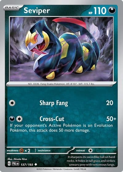 Seviper SV02: Paldea Evolved Pokemon card