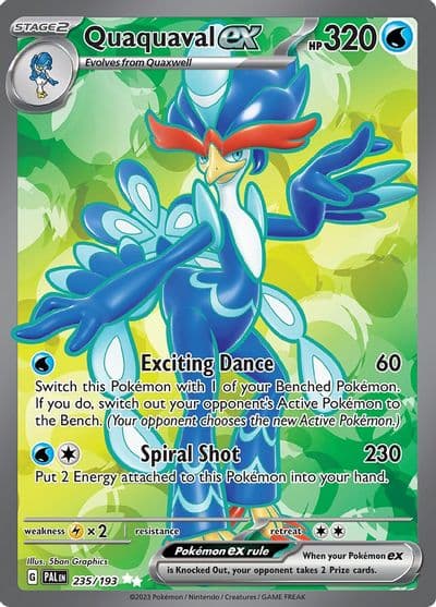 Quaquaval ex SV02: Paldea Evolved Pokemon card
