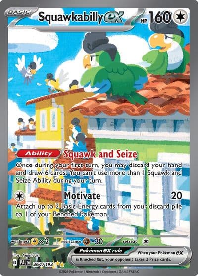 Squawkabilly ex SV02: Paldea Evolved Pokemon card