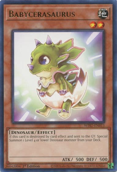Babycerasaurus Wild Survivors Yu-Gi-Oh! card