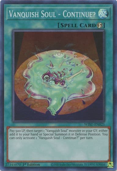 Vanquish Soul Continue Wild Survivors Yu-Gi-Oh! card