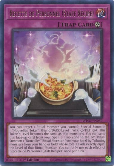 Recette de Personnel Staff Recipe Wild Survivors Yu-Gi-Oh! card