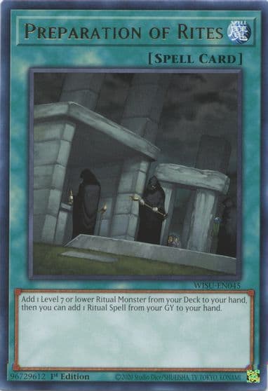 Preparation of Rites Wild Survivors Yu-Gi-Oh! card