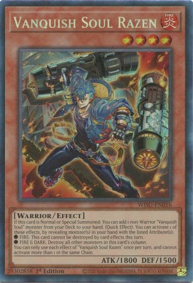 Vanquish Soul Razen CR Wild Survivors Yu-Gi-Oh! card