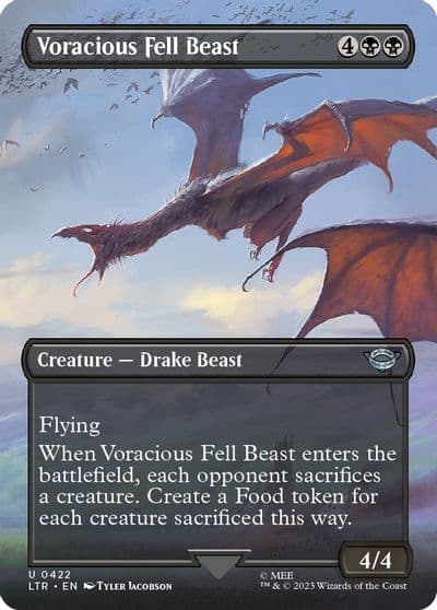 Voracious Fell Beast Borderless Universes Beyond: The Lord of the Rings: Tales of Middle-earth Magic card