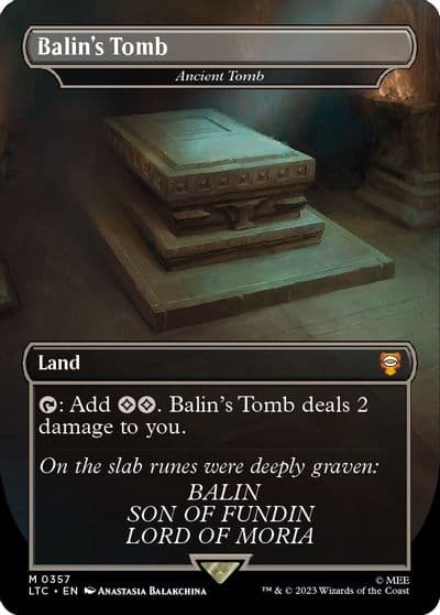 Balins Tomb Ancient Tomb Borderless Commander: The Lord of the Rings: Tales of Middle-earth Magic card