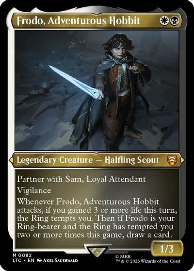 Frodo Adventurous Hobbit Display Commander Thick Stock Commander: The Lord of the Rings: Tales of Middle-earth Magic card