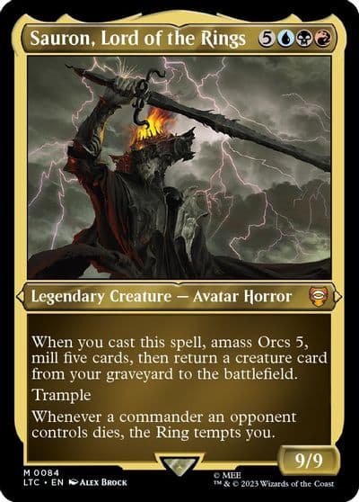 Sauron Lord of the Rings Display Commander Thick Stock Commander: The Lord of the Rings: Tales of Middle-earth Magic card