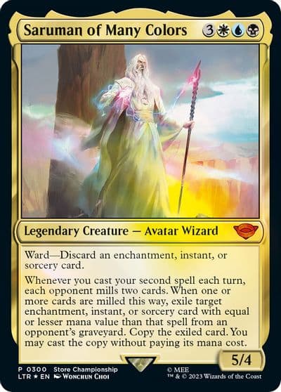 Saruman of Many Colors Game Day & Store Championship Promos Magic card