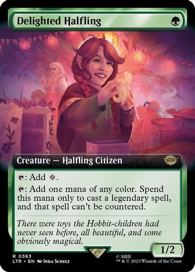 Delighted Halfling Extended Art Universes Beyond: The Lord of the Rings: Tales of Middle-earth Magic card