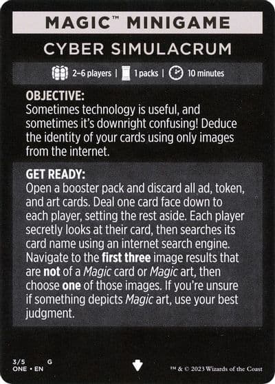 Magic Minigame Cyber Simulacrum Phyrexia: All Will Be One Magic card