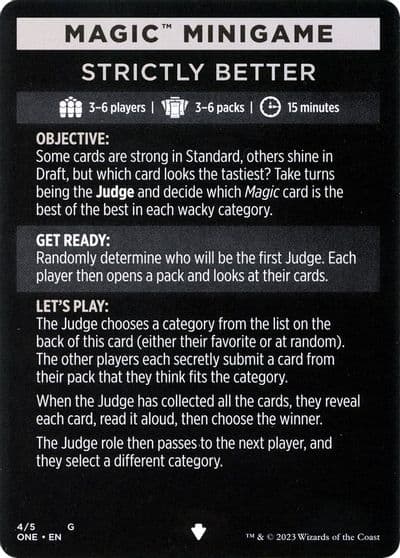 Magic Minigame Strictly Better Phyrexia: All Will Be One Magic card