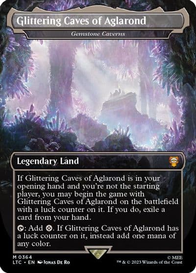 Glittering Caves of Aglarond Gemstone Caverns Borderless Commander: The Lord of the Rings: Tales of Middle-earth Magic card