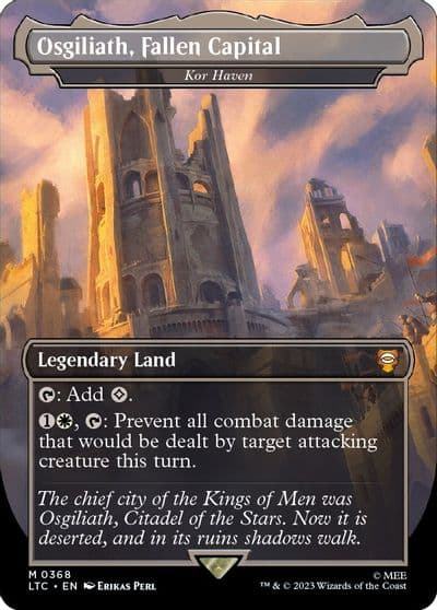 Osgiliath Fallen Capital Kor Haven Borderless Commander: The Lord of the Rings: Tales of Middle-earth Magic card