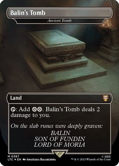 Balins Tomb Ancient Tomb Borderless Surge Foil Commander: The Lord of the Rings: Tales of Middle-earth Magic card