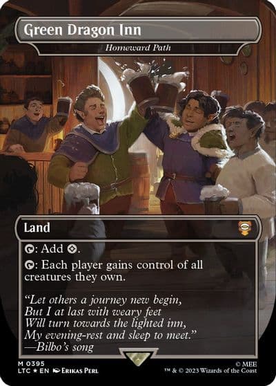 Green Dragon Inn Homeward Path Borderless Surge Foil Commander: The Lord of the Rings: Tales of Middle-earth Magic card
