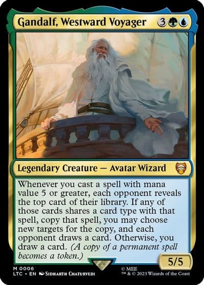 Gandalf Westward Voyager Commander: The Lord of the Rings: Tales of Middle-earth Magic card