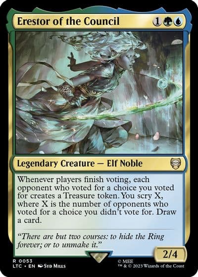 Erestor of the Council Commander: The Lord of the Rings: Tales of Middle-earth Magic card