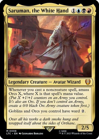 Saruman the White Hand Commander: The Lord of the Rings: Tales of Middle-earth Magic card