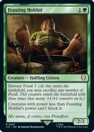 Feasting Hobbit Commander: The Lord of the Rings: Tales of Middle-earth Magic card