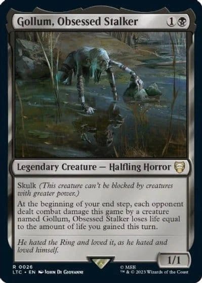 Gollum Obsessed Stalker Commander: The Lord of the Rings: Tales of Middle-earth Magic card