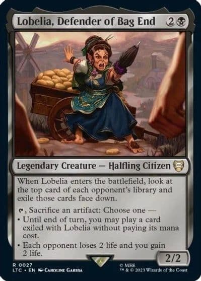 Lobelia Defender of Bag End Commander: The Lord of the Rings: Tales of Middle-earth Magic card