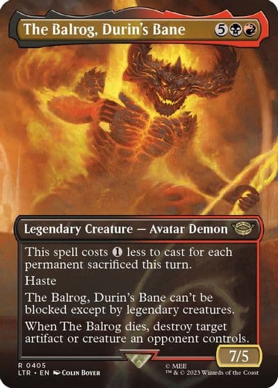 The Balrog Durins Bane Borderless Universes Beyond: The Lord of the Rings: Tales of Middle-earth Magic card
