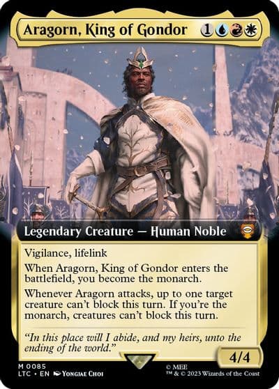 Aragorn King of Gondor Extended Art Commander: The Lord of the Rings: Tales of Middle-earth Magic card