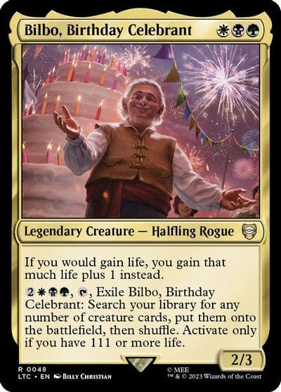 Bilbo Birthday Celebrant Commander: The Lord of the Rings: Tales of Middle-earth Magic card