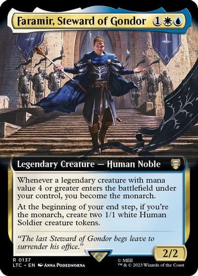 Faramir Steward of Gondor Extended Art Commander: The Lord of the Rings: Tales of Middle-earth Magic card
